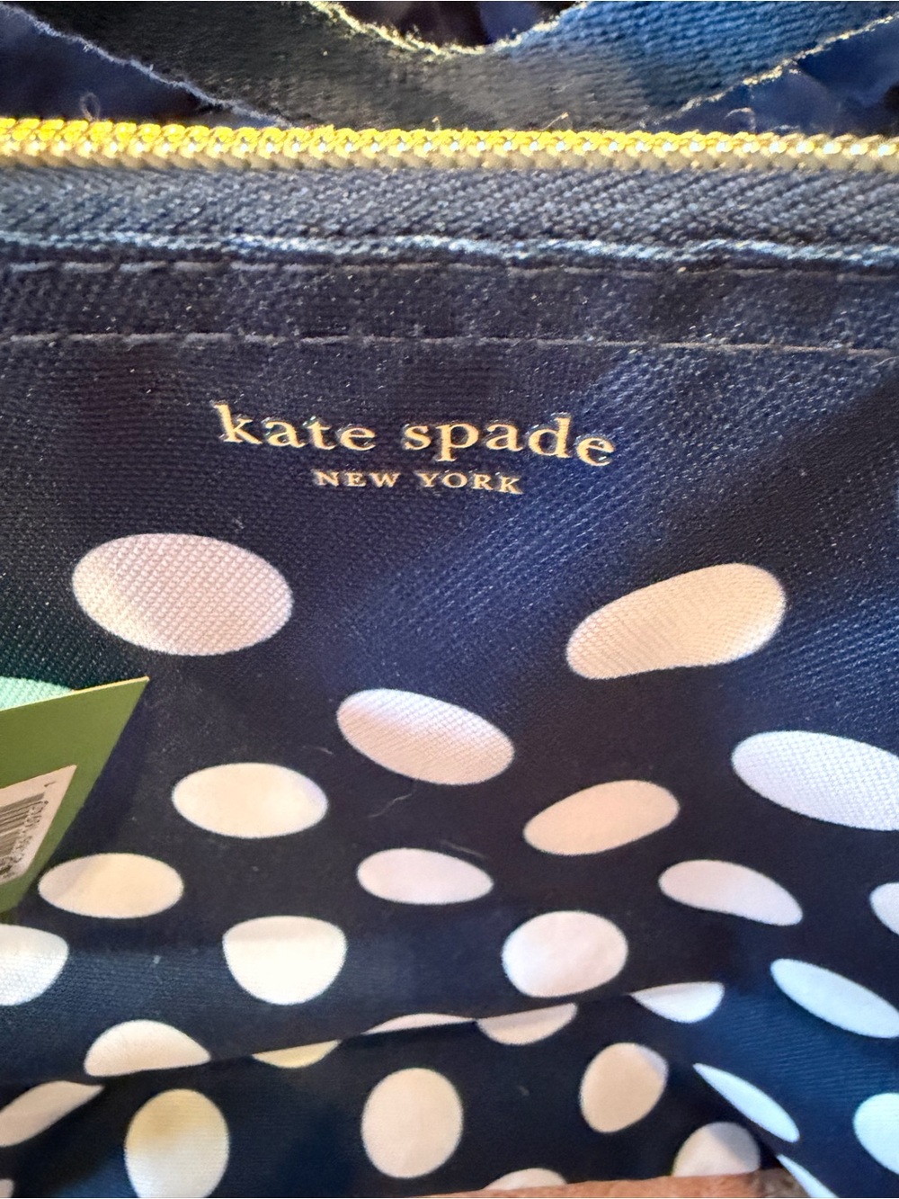 kate spade Navy and White Polka Dot Tote